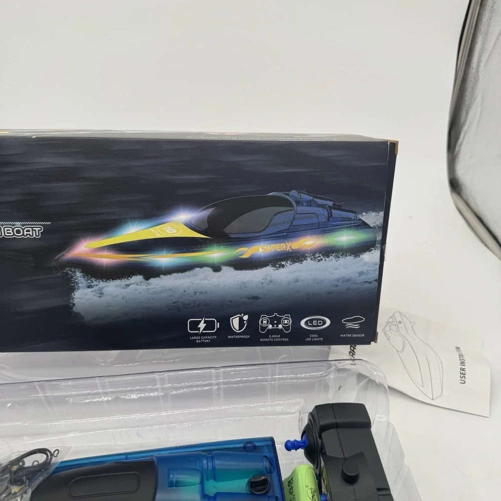 Wisairt‎ V555 RC Glowing Boat 2.4GHz Remote Control LED Waterproof Open Box New